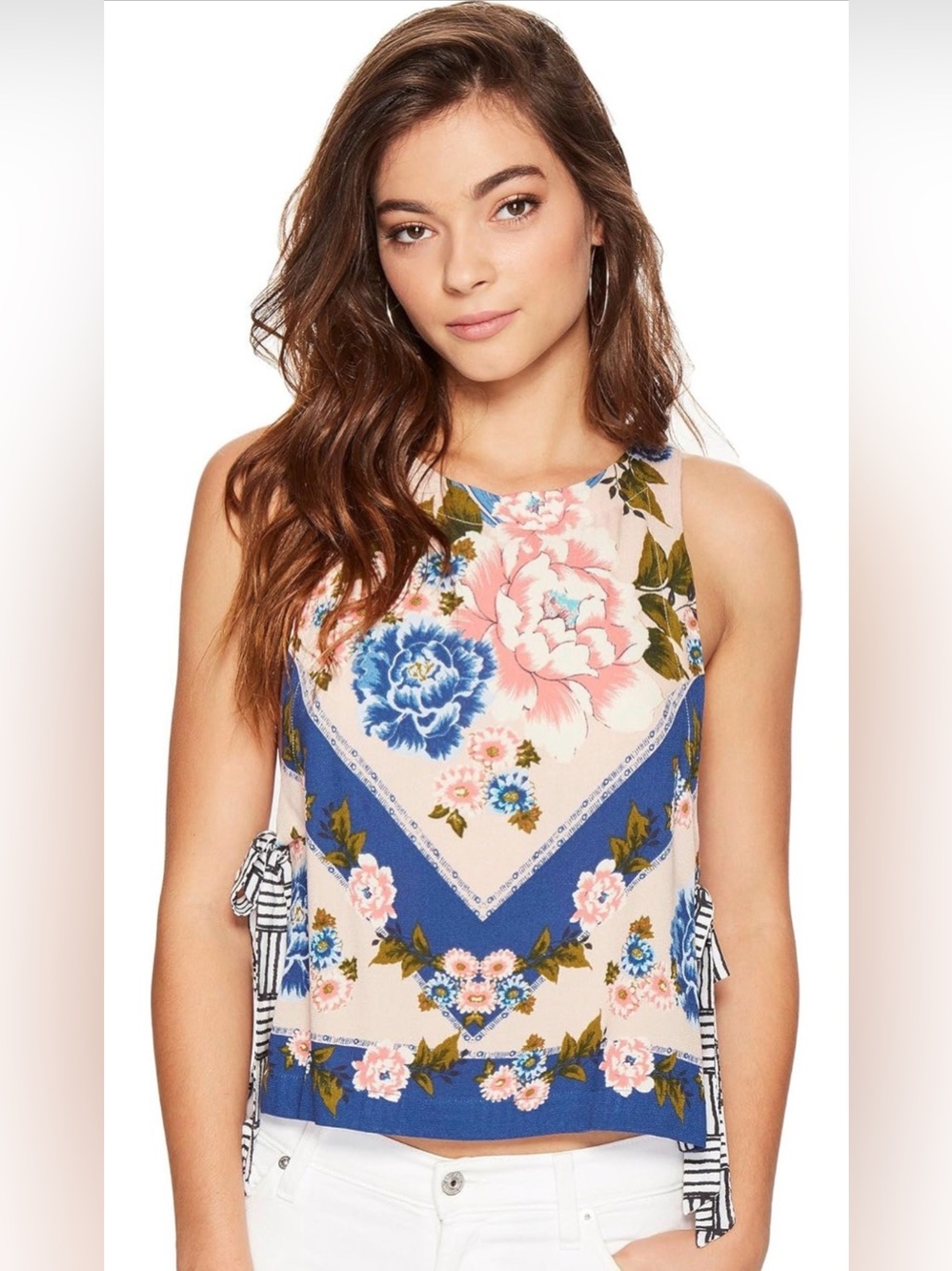 Free People Women's This Sweet Love Top Rayon Pink XS Beachy Boho